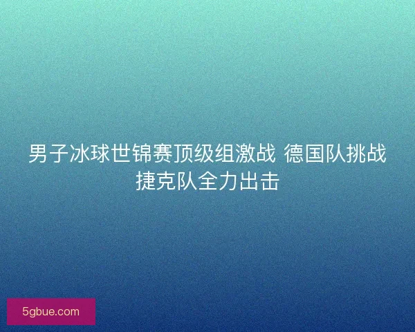 男子冰球世锦赛顶级组激战 德国队挑战捷克队全力出击